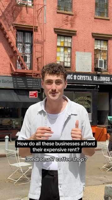 Matt filming a Topline episode on a New York street